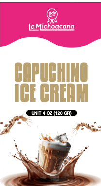 Empaque de paleta de crema sabor capuchino La Michoacana