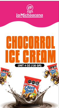 Empaque de paleta de crema sabor Chocorrol La Michoacana