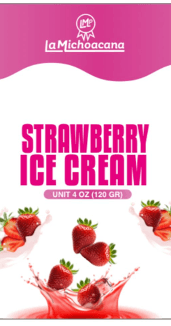 Empaque de paleta de crema de fresa La Michoacana
