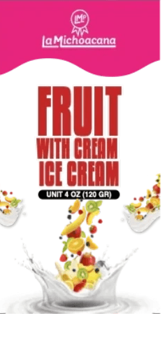 Empaque de paleta de fruta con crema La Michoacana