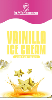 Empaque de paleta de crema de vainilla La Michoacana